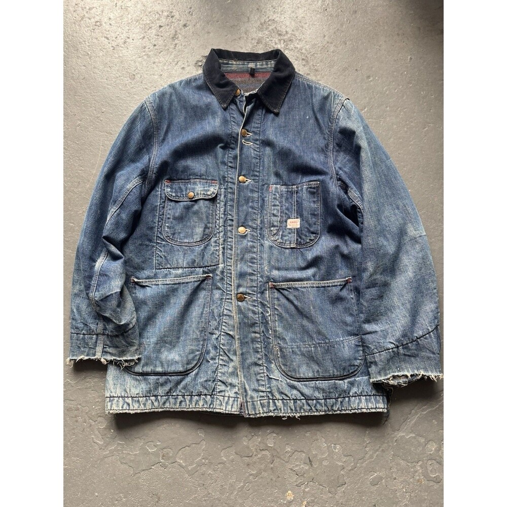 Vintage 50s Hercules Blanket Lined Denim Chore Jacket Large